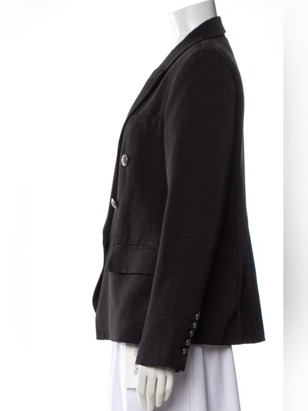 L’AGENCE Kenzie Double Breasted Blazer Black Women’s 4 Peak Lapel Jacket‎ - Picture 2 of 3